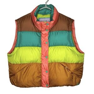 Eddie Bauer X Karla Puffer Vest Med Retro Ski Collab Goose Down Limited Ed Snow